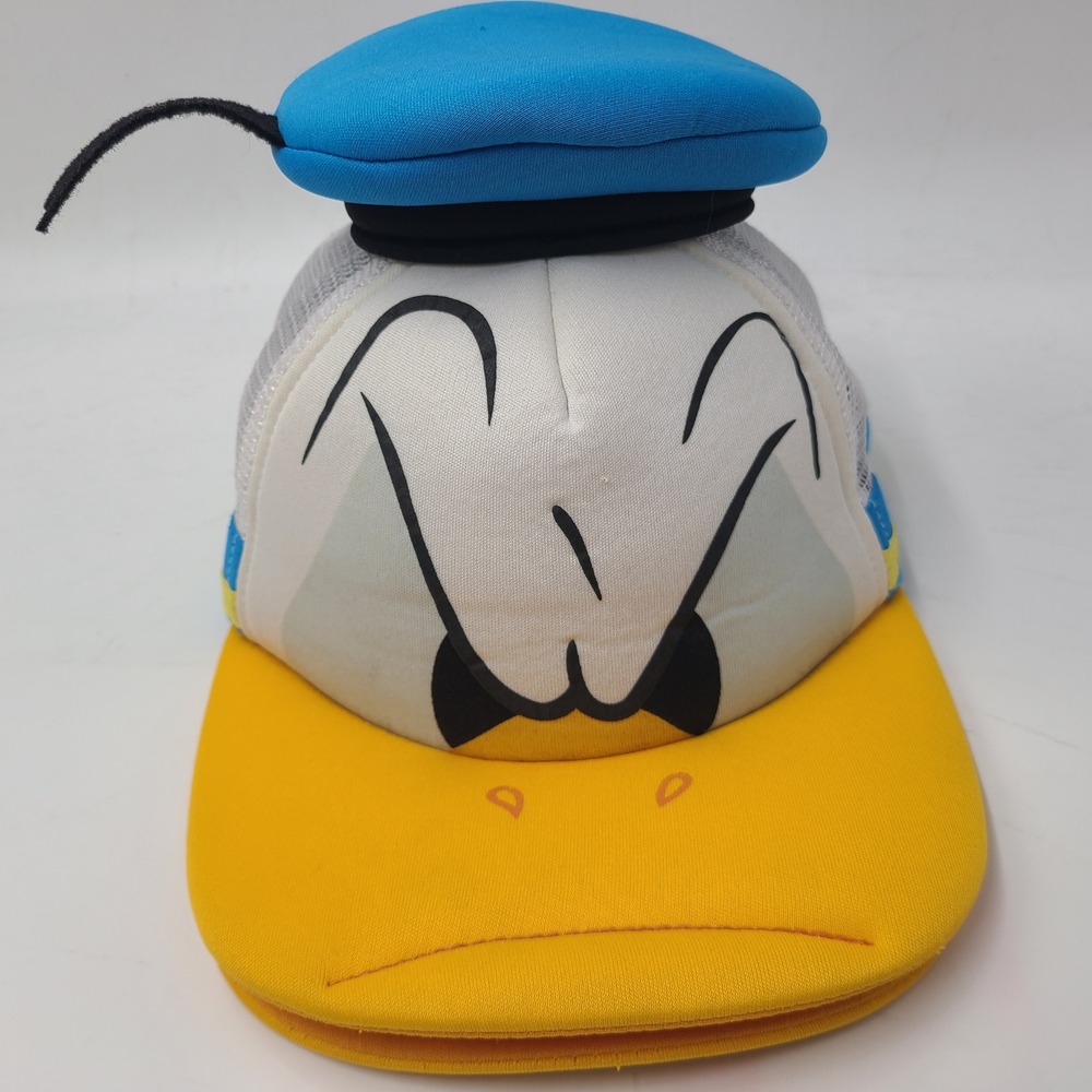 Donald Duck Hat Snapback Trucker Mesh Disney White Character Costume Face Foam‎
